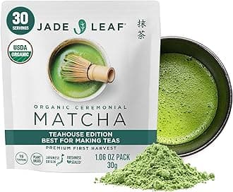 Jade Leaf Matcha Organic Ceremonial Green Tea Powder - Teahouse Edition - Premium First Harvest Ceremonial Grade- Authentic Japanese Origin (1.06 Ounce Pouch)