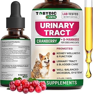 Cat & Dog Natural UTI Medicine & Urinary Tract Infection Treatment with Cranberry - Kidney + Bladder Support Supplement - Best Prevention for Urine Incontinence & Bladder Stones - Pet Renal Health