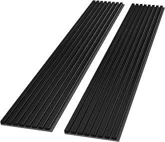 ROOMTEC 2 Pack Acoustic Solid Wood Wall Panels, 94.49” x 12.6” Soundproof Wall Panels, Wood Slat Wall Panels for Wall Decor (Black)