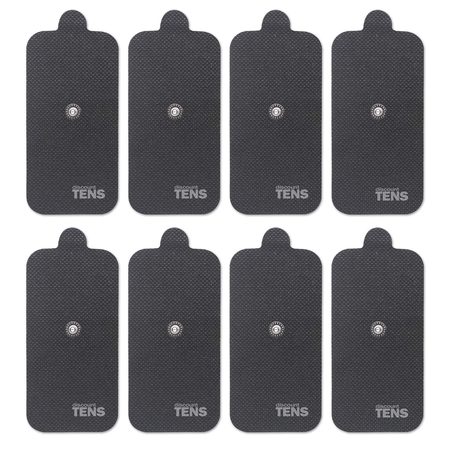 Discount TENS Brand – Easy Snap Replacment Electrodes Compatible with Compex. 8 Premium 2"x4" Replacement Pads for Compex TENS/EMS Units Edge, Sport, Elite – Durable, Reusable & Self-Adhesive