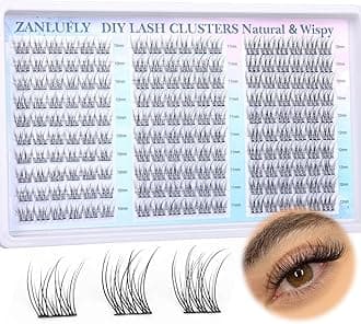 Lash Clusters Wispy Eyelash Clusters CC-Curly Cluster Lashes zanlufly Natural Individual Lashes 180Pcs Eyelash Extension 10-12MM DIY Lash Extension