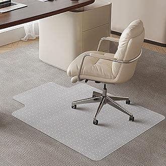 SHAREWIN Office Chair Mat for Carpeted Floors, 120x90 cm with Lip Heavy Duty Anti-Slip for Low/Medium Pile Carpet Protector Rug, Easy Clean