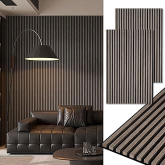 Art3d 2-Pack 48" x 24" Acoustic Wood Panels for Wall, Soundproof Wood Slat Panel for Wall and Ceiling, 3D Fluted Sound Absorbing Paneling for Interior Wall Decor, Living Room, Bedroom - Walnut