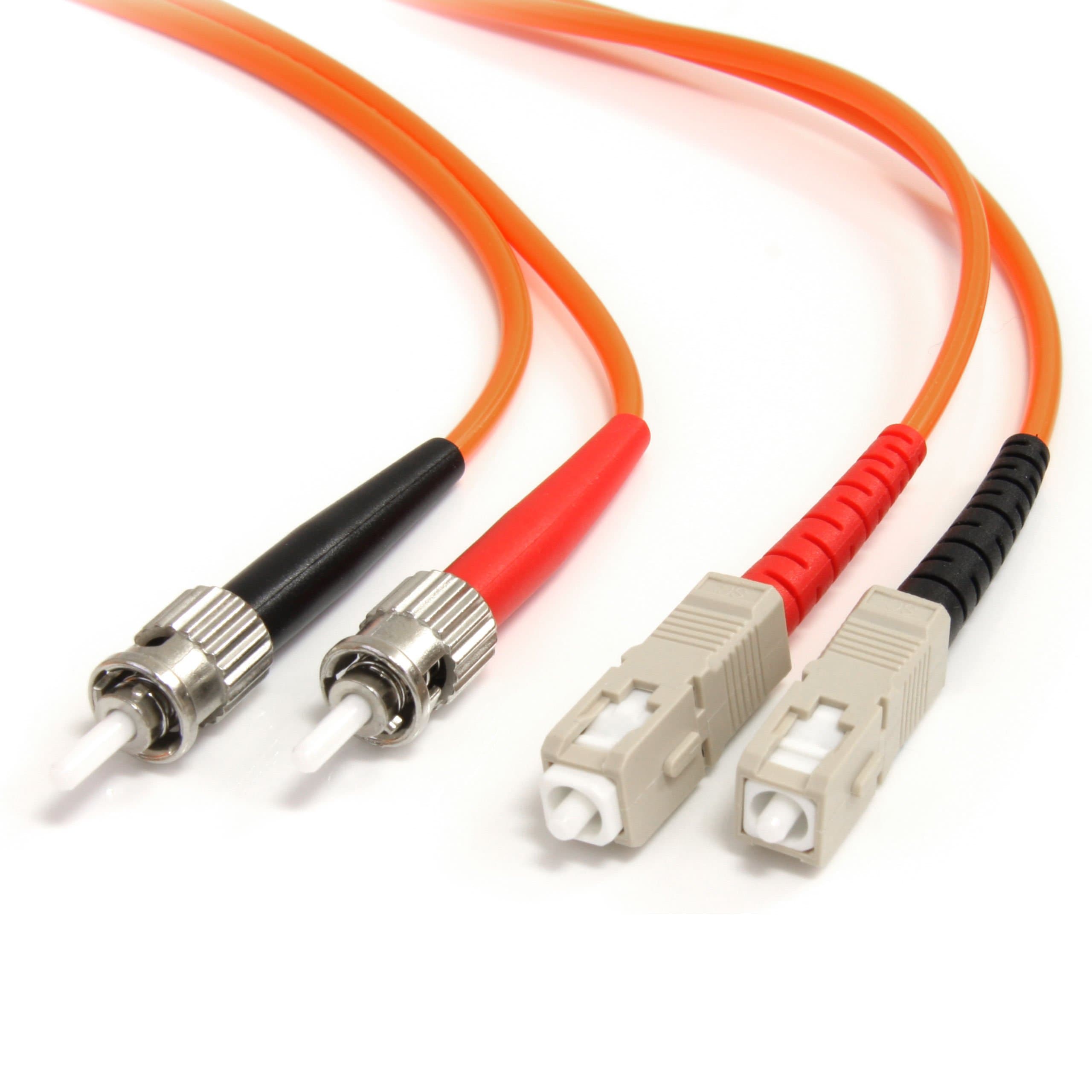 StarTech.com 2m Fiber Optic Cable - Multimode Duplex 62.5/125 - LSZH - ST/SC - OM1 - ST to SC Fiber Patch Cable (FIBSTSC2)