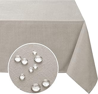 FantasDecor Square Tablecloth Table Clothes for Square Tables Wrinkle Resistant and Waterproof Washable Linen Fabric Cover for Dining Room and Outdoor Use, Taupe, 60 x 60 Inch
