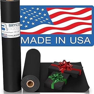 Bryco Goods Black Kraft Arts and Crafts Paper Roll - 18 inches by 100 Feet (1200 Inch) - Ideal for Paints, Wall Art, Easel Paper, Fadeless Bulletin Board Paper, Gift Wrapping Paper and Kids Crafts