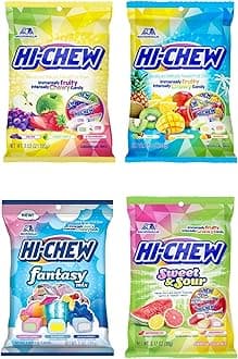 Easter Candy Variety Mix, Pack of 4 Bags - 17 Flavor Assort Sweet and Sour Chewy - Unique Fun Soft - Immensely Juicy Fruity Candy Flavors - Individually Wrapped for Sharing