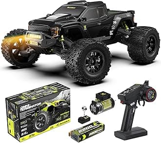 RIAARIO 1:10 Brushless Mini RC Car for Adults - Max 50km/h - All Terrain - Off-Road Electric Trucks - Monster 4WD - Waterproof Remote Control with Carbon Fiber