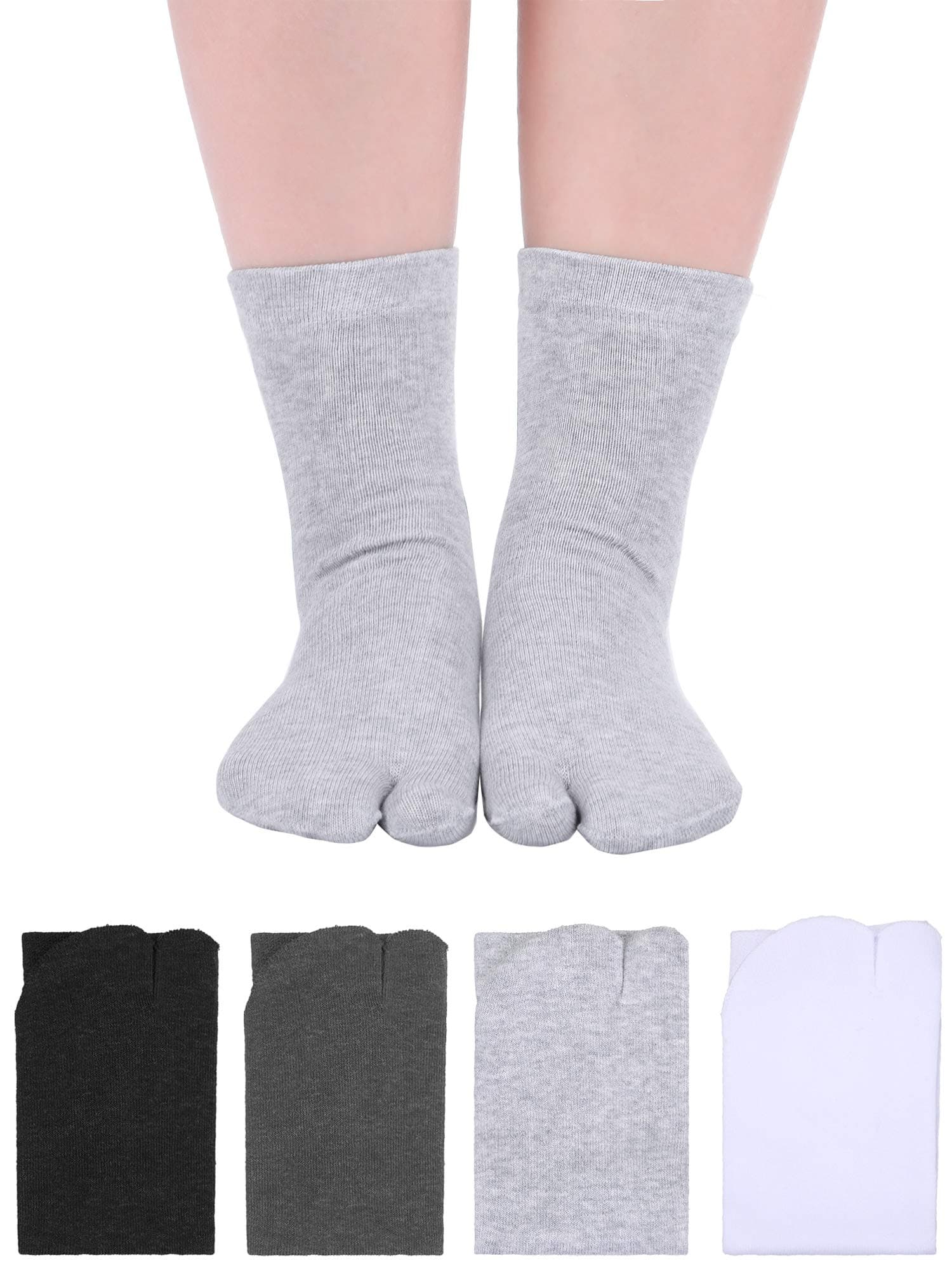 4 Pairs Flip Flop Socks Tabi Split Toe Socks Toe Socks for Men Women Supplies