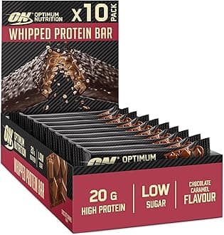 Whipped Protein Bars, Low Calorie Snacks, Low Carb Low Sugar, Workout Snack for Men and Women, Chocolate Caramel Flavour, 10 x 60g