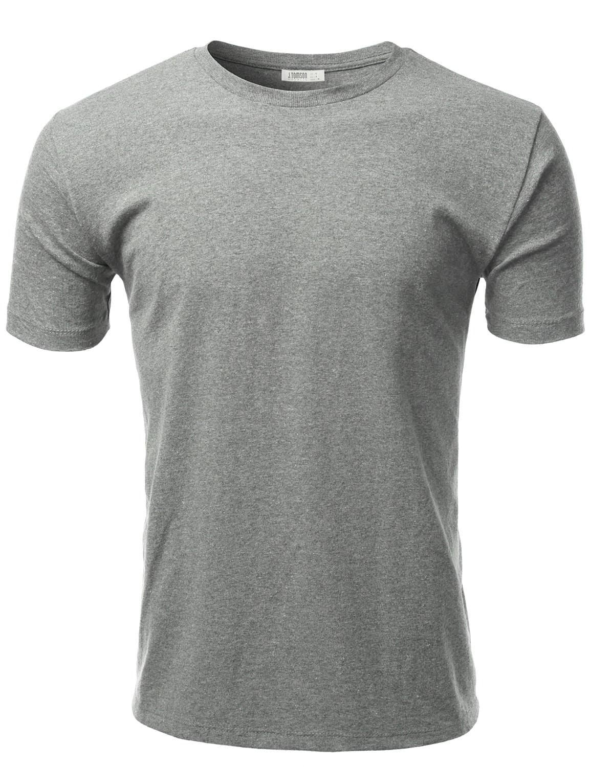 IDARBI Men’s Poly Cotton Basic Tri-Blend Crew Neck Short Sleeve T-Shirt Asphalt L