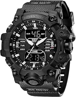 Bold & Big Dial Analog-Digital Sports Watch for Men | Multifunction Military Wristwatch | Gift for Men