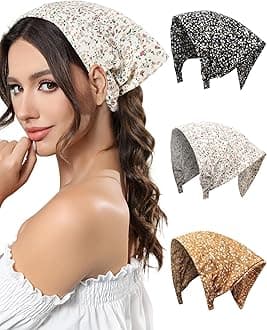 3Pcs Floral Hair Bandanas for women