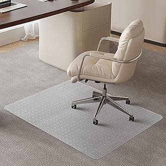 Office Chair Mat for Carpeted Floors, Desk Mats 48"X30" for Rolling Desk on Low Pile Carpets, Small Computer Gaming Plastic Floor Mats for Office Chair on Carpet, Easy Glide Without Curling