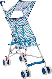 Bumble & Bird - Ultra Light Buggy Stroller | Extra Wide Canopy |Shoulder Strap | Easy Fold |Suitable for 6 Month to 3 Years | Max Weight 15kg | Blue | Baby Boy