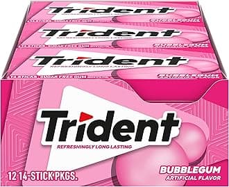 Bubblegum Sugar Free Gum, Travel Accessories, 12 Packs of 14 Pieces (168 Total Pieces)