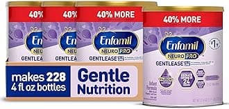 NeuroPro Gentlease for easing Fussiness, Crying, Gas, Spit-up in 24 Hrs, Smaller Proteins for Easy Digestion, Brain Supporting DHA, Prebiotic Blend, HuMO6*, Baby Formula, 27.4 Oz Can (Pack of 4)