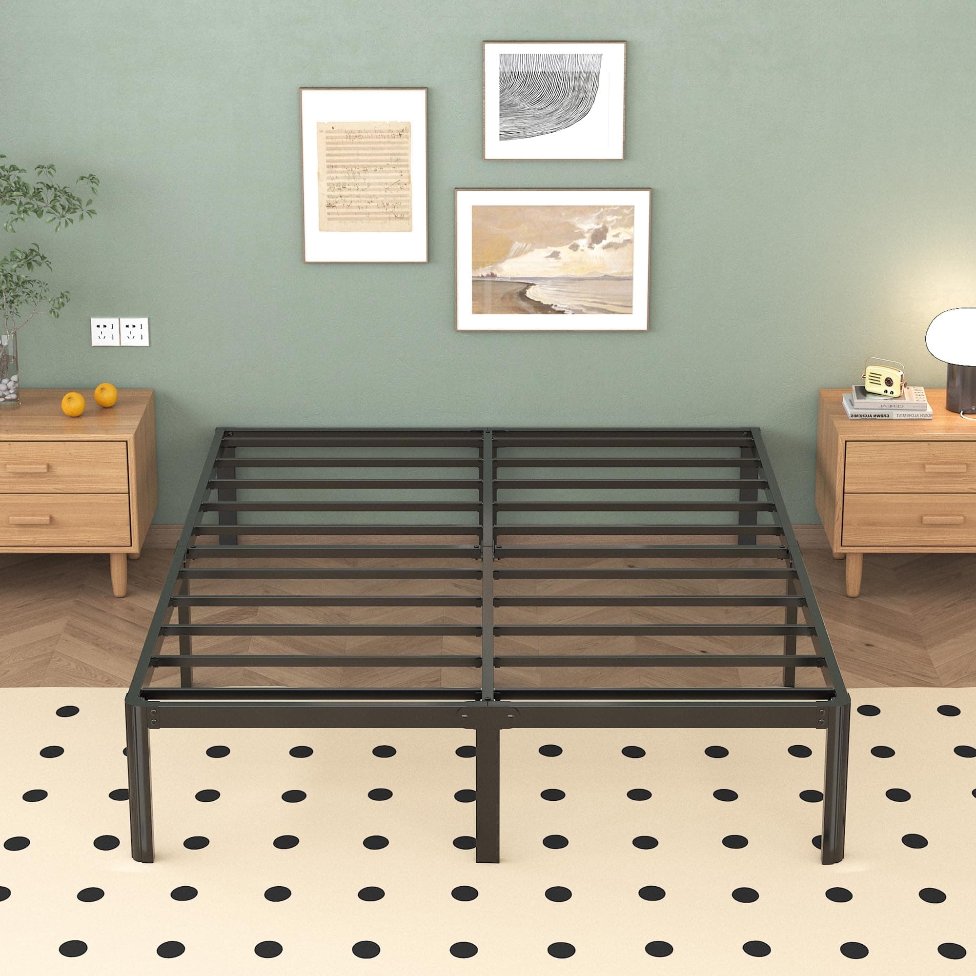 Small Double Bed Frame 4ft with Rounded Corner Legs, Heavy Duty Metal Bed Frame Small Double, Small Double Beds 36 cm High, Noise Free, Easy Assembly