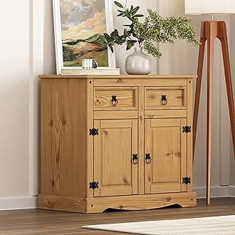 Furniture Dash Solid Wood Buffet Sideboard 35.8" W, 16.9" D, 31.6" H - 2 Doors & 2 Drawers - Farmhouse Buffet, Farmhouse Furniture, Storage Cabinet, Cupboard Console Table - Corona Collection
