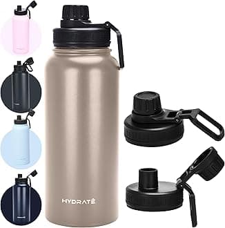 HYDRATEInsulated Water Bottle 1L - Durable Stainless Steel Water Bottle for Optimal Temperature Control - Vacuum Double Wall Technology, Hot & Cold Drink Storage