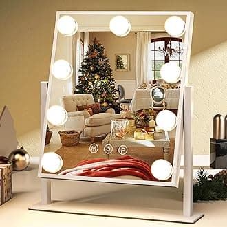ZL ZELing Vanity Mirror with Lights,Makeup Mirror with Lights,Light up Mirrors with Smart Touch 3 Colors Dimmable,Mirror with Lights with 360° Rotation