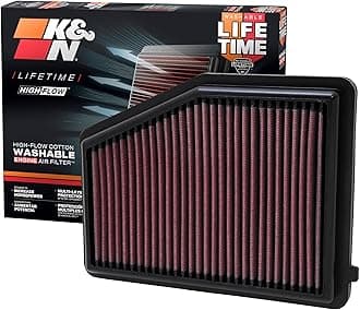 K&N Engine Air Filter: High Performance, Premium, Washable, Replacement Car Compatible With 2012-2018 Honda/Acura L4 1.8/2.0 L (Civic, Ilx), 33-2468