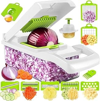Vegetable Chopper - Multifunctional 15 in 1 Professional Food Chopper - Dicer, Cutter, Egg Slicer