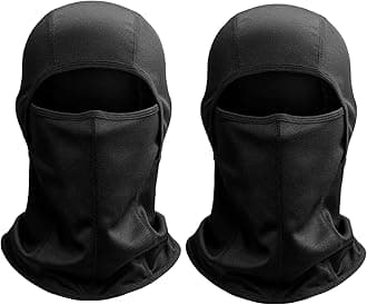 AstroAI Ski Mask Balaclava Face Mask Shiesty Mask for Men Women, Motorcycle UV Protector Windproof Neck Warmer Face Cover for Snowboarding, Skiing, Hunting, Cycling, Black, 2Pack