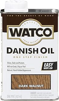 Watco 65851 Danish Oil Wood Finish, Pint, Dark Walnut