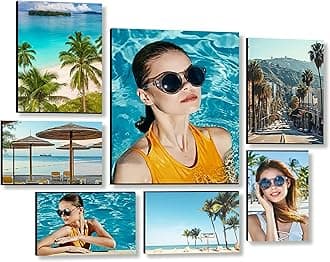 JOXOFO Custom Photo Tiles Personalized Peel and Stick Picture Frames Mix Tiles for Collage Wall Decor Storyboards Photo Prints Gift for Family and Friends 7pcs