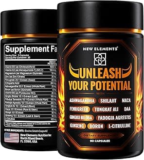 Natural Testosterone Booster Supplement for Men – Test Booster with Tongkat Ali, Fadogia Agrestis, Shilajit, Ashwagandha, Ginseng, Tribulus, Boron, DAA, L-Citrulline, D3 K2, Zinc & Magnesium