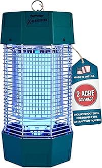Flowtron Electric Bug Zapper 2 Acres Outdoor Insect Control with Dual Lure Method, 120W UV Light & Octenol Attractant for Fly & Mosquito, 5600V Kill Grid, Made in USA