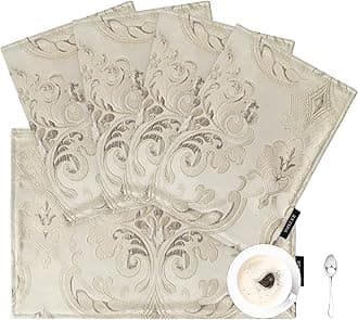 Sponsored Ad – Placemats 30x45cm, Luxury Table Mats for Dining Room/Banquet/Restaurant/Festival Decoration (Set of 4, Champagne)
