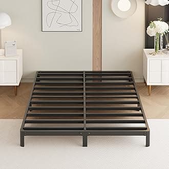 9 Inch California King Bed Frames with Rounded Corner Legs, Heavy Duty Cal King Metal Platform Bed Frame No Box Spring Needed, Easy Assembly, Noise Free, Black