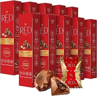 Milk Chocolate Diamond Truffles with Smooth Nut Filling - Pack of 10 (With 40 Chocolate Truffles) 15.50oz Creamy Treats - Kosher, No Added Sugar, Gluten-Free European-Style Chocolates