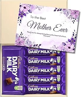 Chocohugs Chocolate Gift Hamper Box | Gift for Mother/Mom/Mum/Woman | Filled with Dairy Milk Full Sized Chocolate Block and Bars | Treat Box of Chocolates