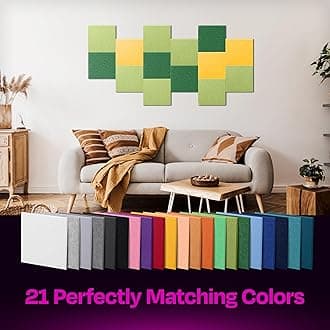 Acoustic Panels 12-Pack Soundproof Wall Panels 12''X12''X0.4'' Sound Panels High Density Sound Dampening Panels - [Gin Green Square]