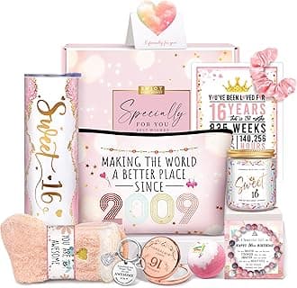 Sweet 16 Gifts for Girls, 16 Year Old Girl Birthday Gift Ideas, 16th Best Friend First Birthday Gifts For Teen Girl, Happy 16th Birthday Gift for Her, Girls, Daughter, Niece, Friends,Sister, Bestie