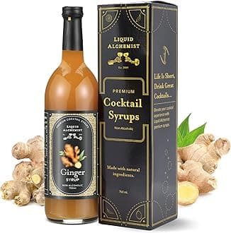 Ginger Syrup for Cocktails - Real Ingredients Make our Liquid Ginger Puree for Cocktails the Perfect Moscow Mule Syrup - Our Non-GMO Vegan Drink Mixer Lasts Up to 2 Years (25.4 oz)