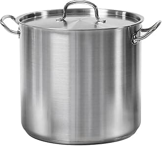 Tramontina Pro-Line Stainless Steel 24-Quart Stock Pot with Lid, Extra Large Soup Pot for Professional Kitchens, NSF-Certified