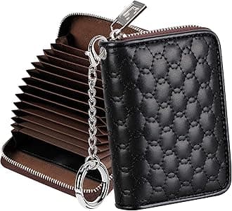 FurArt Zipper Wallet Women, RFID Blocking Credit Card Wallet, Business Card Holder, Compact Size KeyChain Wallet