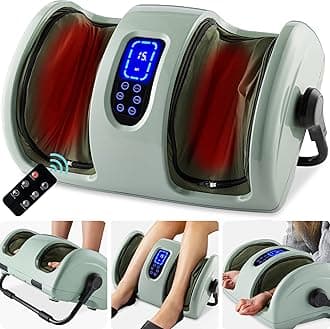 Best Choice Products Heated Shiatsu Foot Massager for Pain Relief, Plantar Fasciitis, Neuropathy, Blood Circulation w/Compact Design - Sage Green