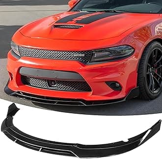 Gloss Black Front Bumper Lip Splitter Kit Fit for Dodge Charger SRT/Hellcats/Scat Pack 2015-2023 RT Style, Air Chin Body Kit Accessories