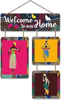 Artvibes Welcome To Our Home Decorative Wooden Hanging for Living Room