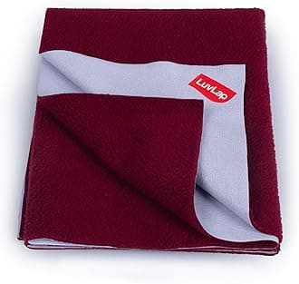 LuvLap Instadry Waterproof Baby Dry Sheet, Extra Large Size 140x200 cm, Extra Absorbent Quick Dry Sheet for New Born,Toddler, Anti-Piling Fleece for Baby, Bed Protector, Pack of 1, Maroon