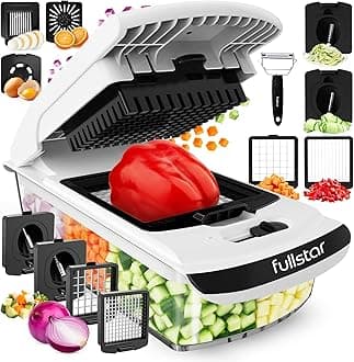Fullstar The Original Pro Chopper - Vegetable Chopper and Spiralizer, Food Chopper with Container, Fruit Slicer, Kitchen Gadgets & Gifts, Home Essentials (9 in 1, Silver)