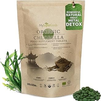 Chlorella Tablets | Organic | 5000mg per Serving | 300 Tablets | Cracked Cell Wall | Energy & Natural Detox | High in Vitamin A & B12 | Source of Iron | MySuperfoods