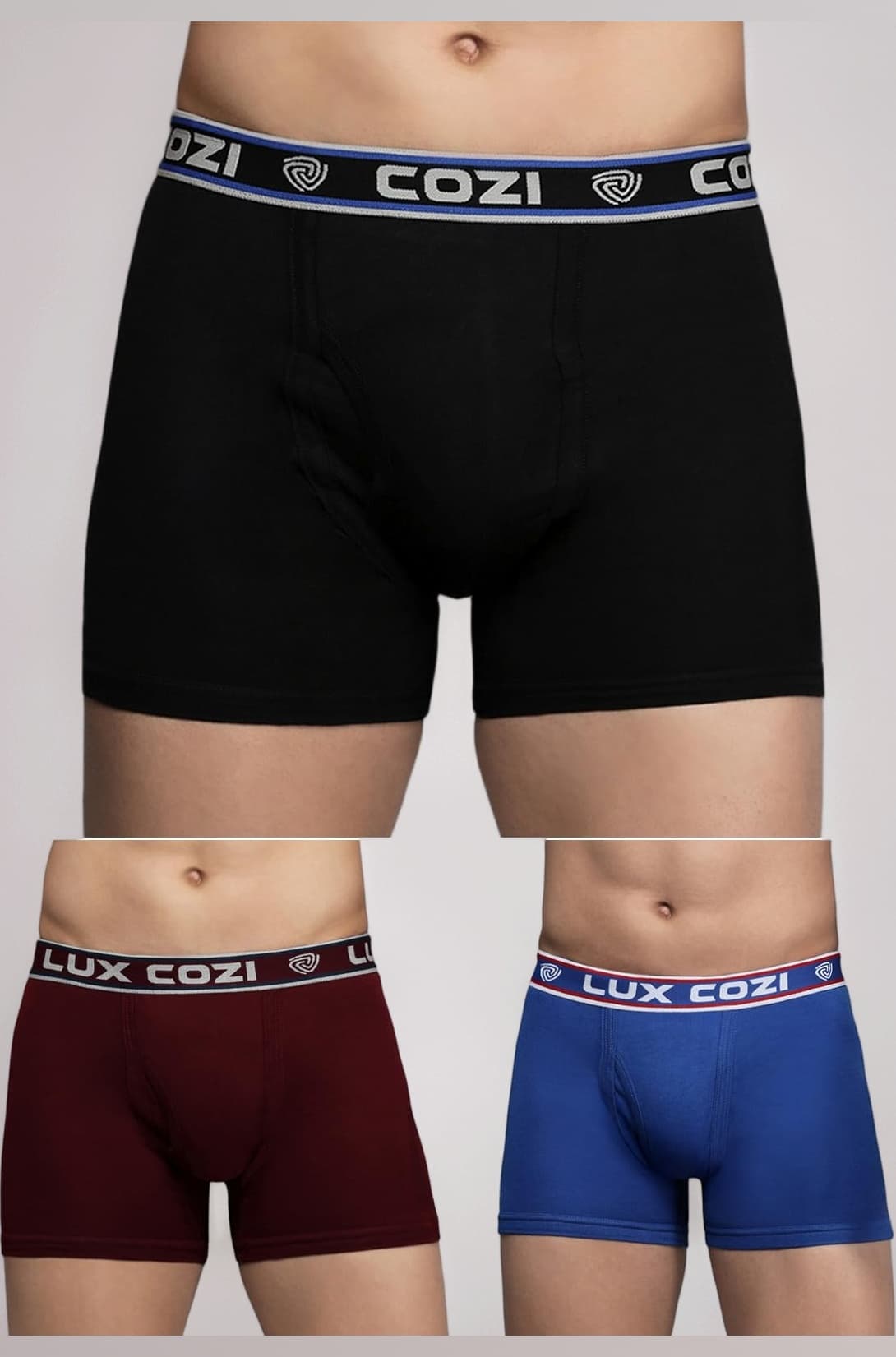 Longs Interlock Solid Underwear for Men Combo, Breathable 100% Cotton Underwear for Man Pack of 3 (Colors May Vary)