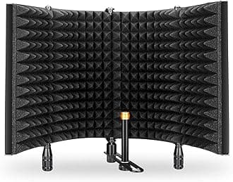 Aokeo Microphone, Soundproofing, Sound Absorbing Material, Shield, Microphone Separation Shield, Foldable, For Vocal Recording Broadcasting, Reflection, Filter, Recording Sound Absorption Material