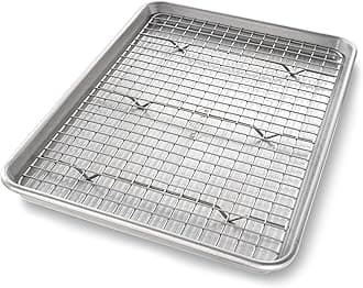 USA Pan Jelly Roll Baking Pan and Bakeable Cooling Rack, Nonstick Commercial Quality